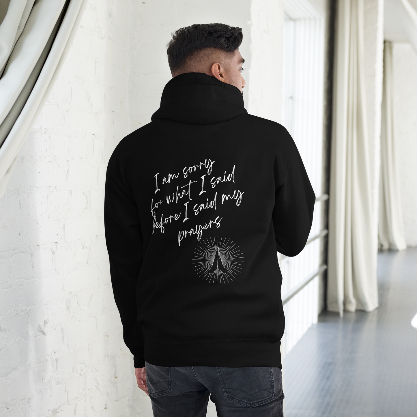 Sorry (White Prayer hands) - Unisex Hoodie