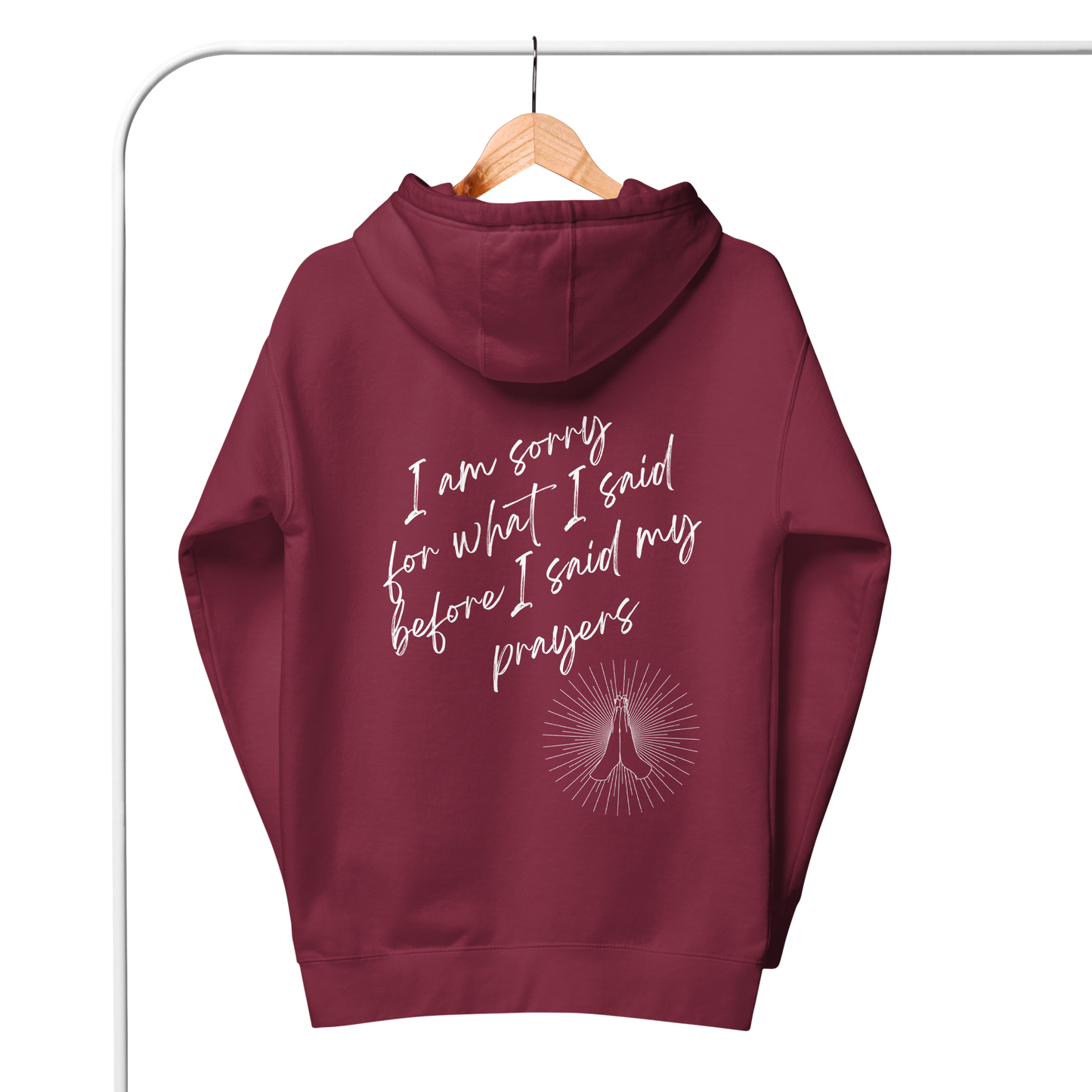 Sorry (White Prayer hands) - Unisex Hoodie