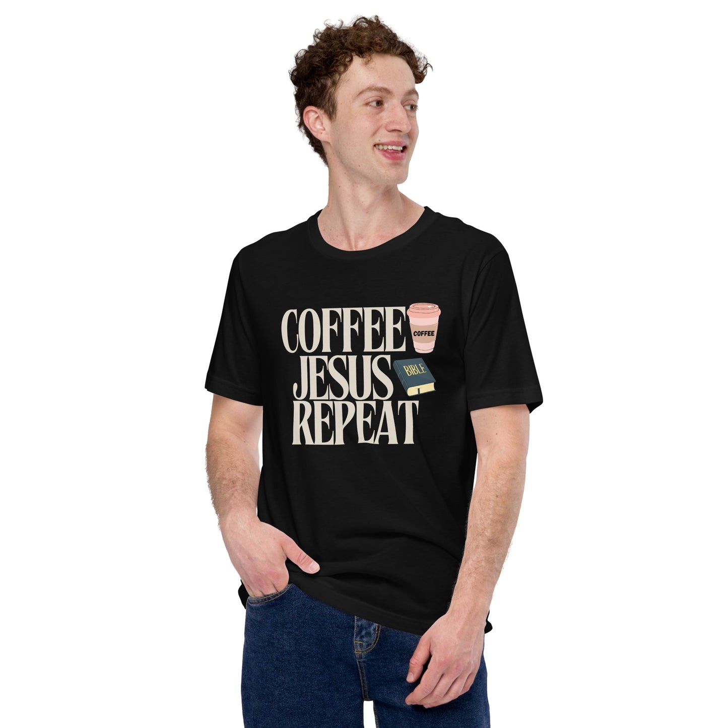 Coffee, jesus, repeat - Unisex t-shirt